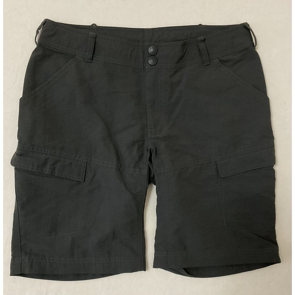 North Face W Medium 10 Black Nylon Hiking Pants T150 Drawstring Plain Front